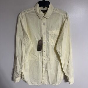 Blue By Pronto Uomo Men's Long Sleeve Button Down Shirt Yellow Size Medium NWT